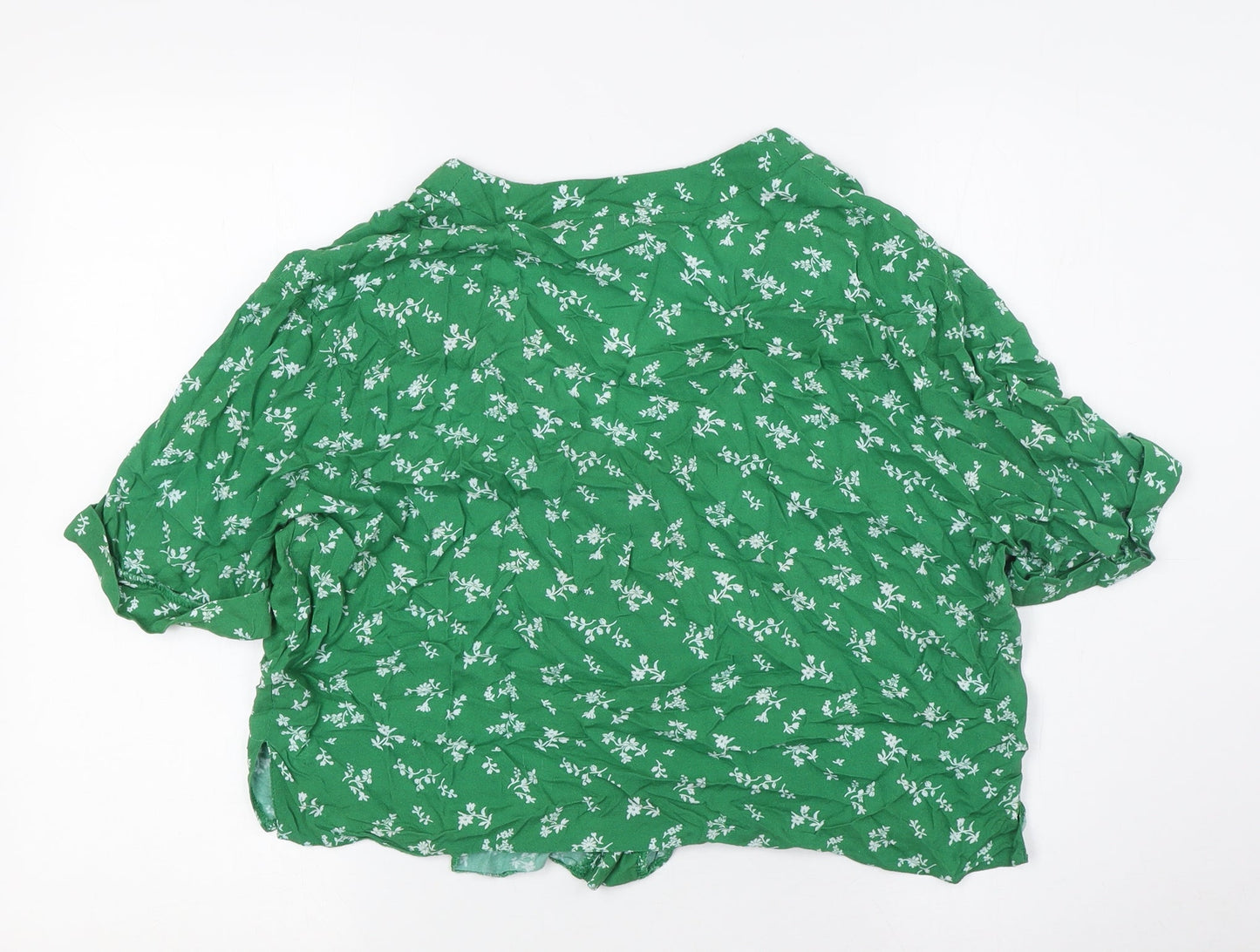 Womens UK Size 12 New Look Green Basic Button-Up