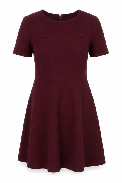 Debenhams Womens Red Polyester A-Line Size 12 Round Neck Zip
