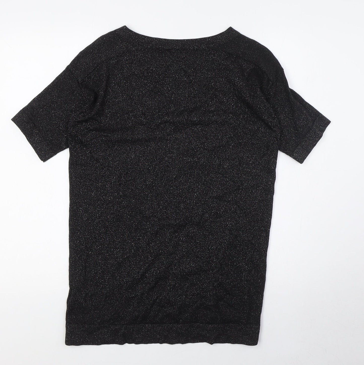 Womens UK Size 10 Warehouse Black Basic T-Shirt