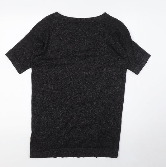 Womens UK Size 10 Warehouse Black Basic T-Shirt