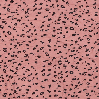 Divided by H&M Womens Pink Animal Print Viscose Basic Button-Up Size 4 Collared
