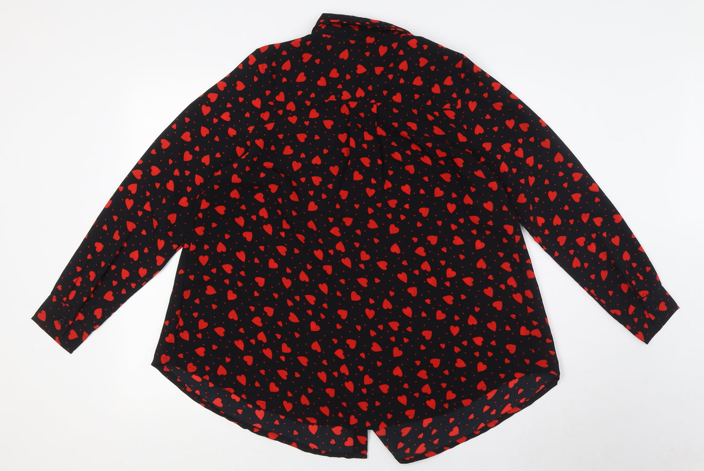 Womens UK Size 10 New Look Black Basic Button-Up