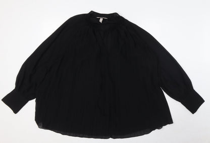 Womens UK Size XL H&M Black Basic Blouse