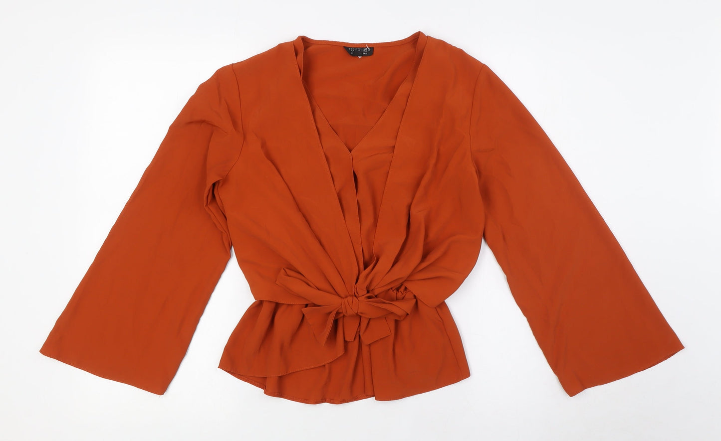 Womens UK Size 10 Topshop Orange Basic Blouse