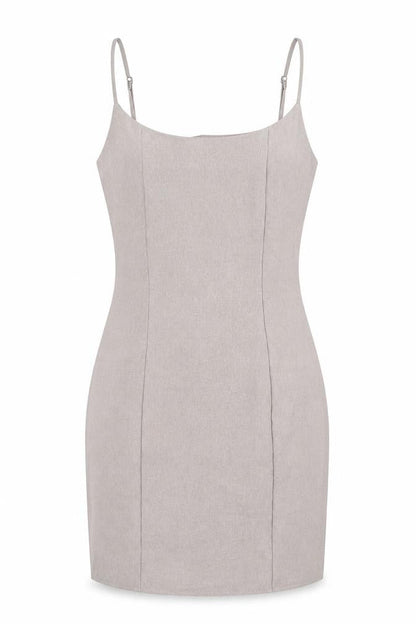 Missguided Womens Beige Polyester Pencil Dress Size 8 Scoop Neck Zip