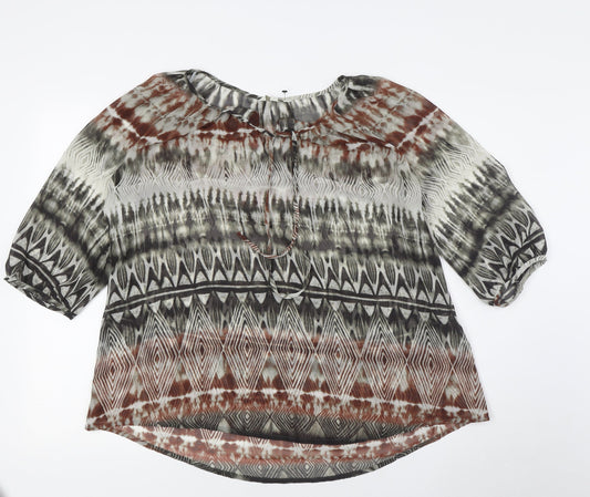 Womens UK Size M Monsoon Multicoloured Basic Blouse