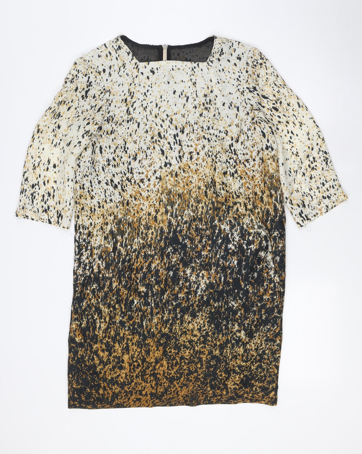 Zara Womens Multicoloured Polyester A-Line Size M Round Neck Zip