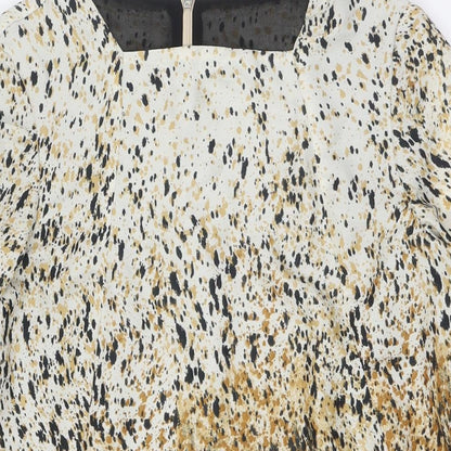 Zara Womens Multicoloured Polyester A-Line Size M Round Neck Zip
