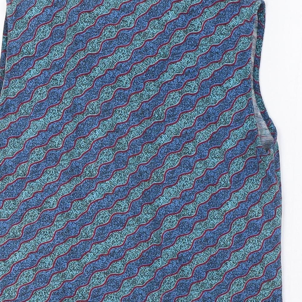 Kingston Grange Womens Blue Bamboo Basic Blouse Size 8 Collared