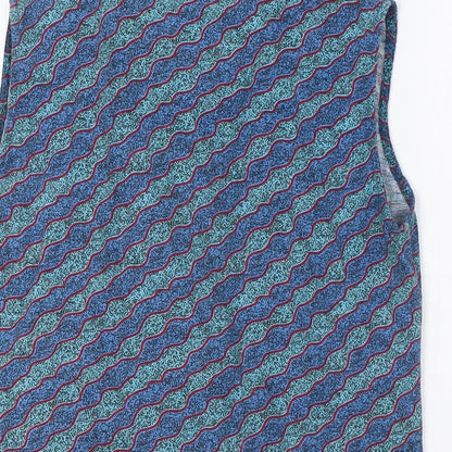 Kingston Grange Womens Blue Bamboo Basic Blouse Size 8 Collared