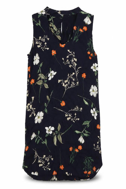 Red Herring Womens Multicoloured Floral Viscose Shirt Dress Size 10 V-Neck Button