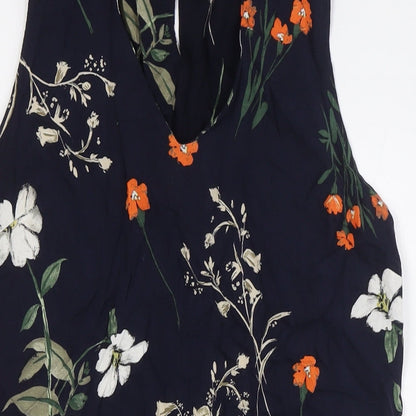 Red Herring Womens Multicoloured Floral Viscose Shirt Dress Size 10 V-Neck Button