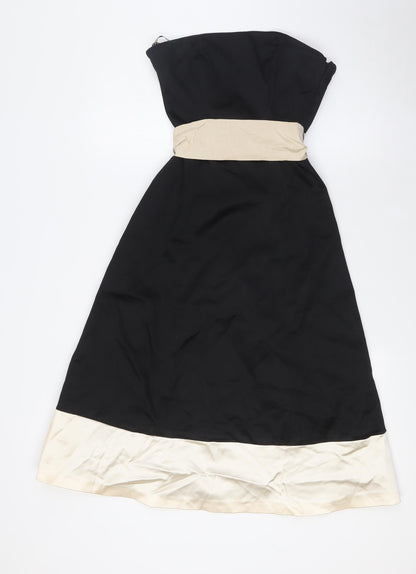 Coast Womens Black Acetate Ball Gown Size 8 Off the Shoulder Zip - Removable Straps