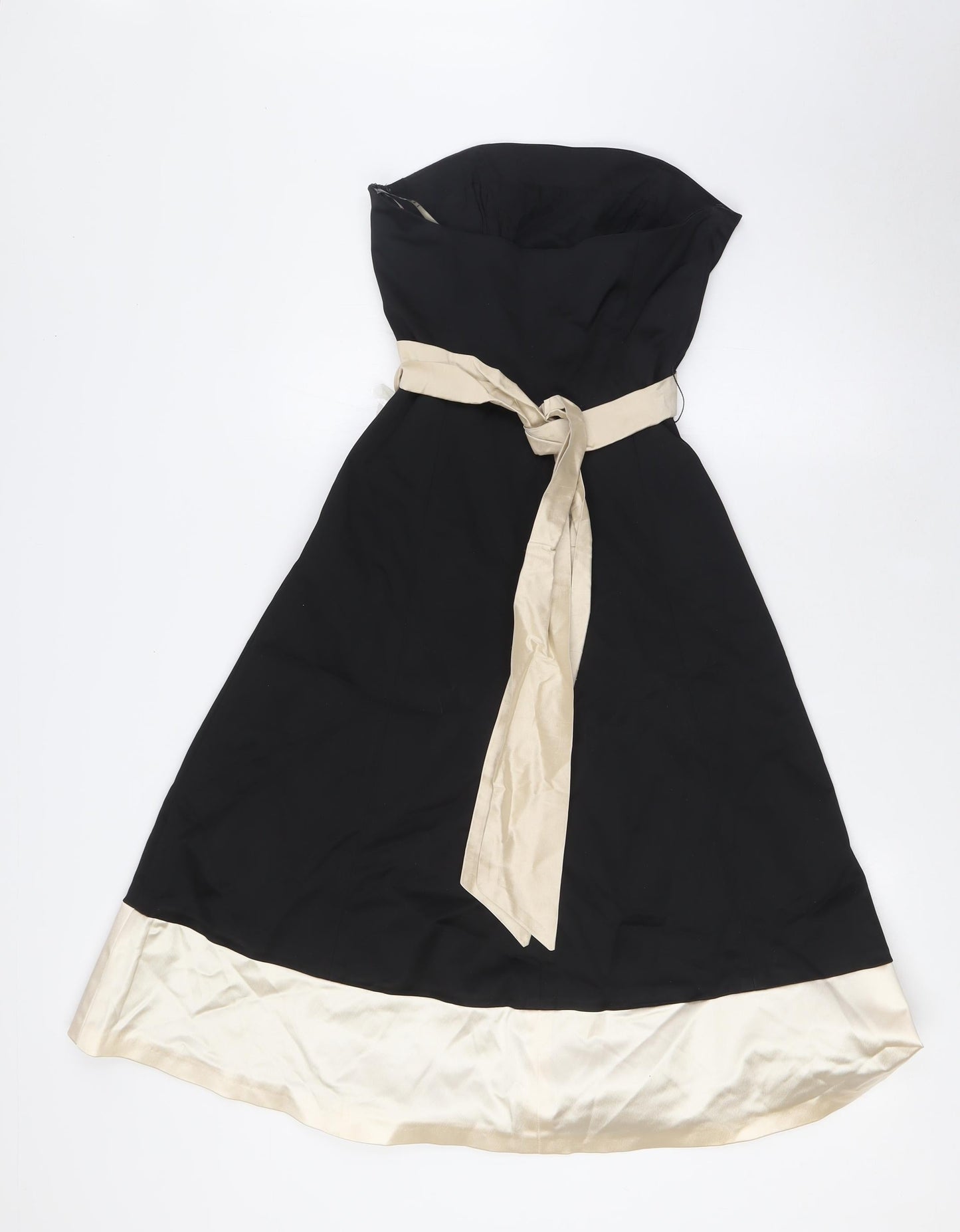 Coast Womens Black Acetate Ball Gown Size 8 Off the Shoulder Zip - Removable Straps