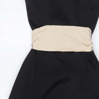 Coast Womens Black Acetate Ball Gown Size 8 Off the Shoulder Zip - Removable Straps