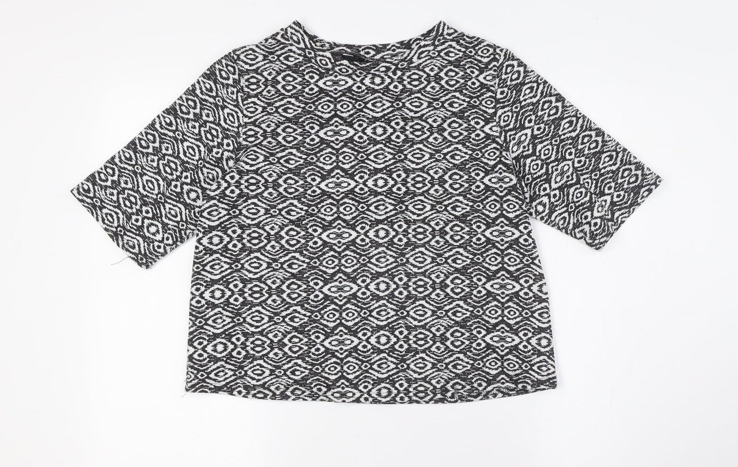 Womens UK Size 10 New Look Black Basic Button-Up