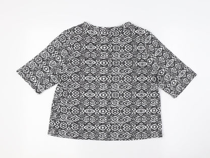 Womens UK Size 10 New Look Black Basic Button-Up