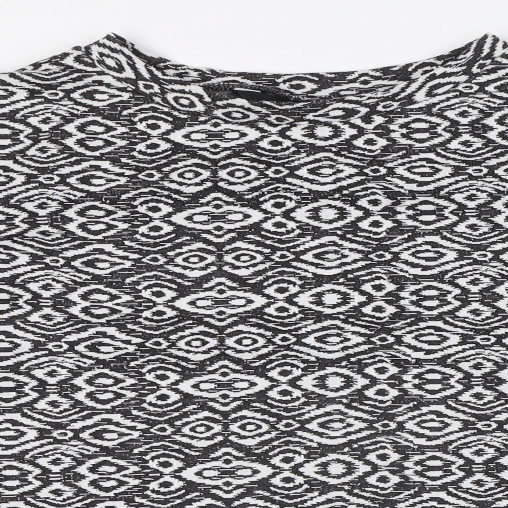 Womens UK Size 10 New Look Black Basic Button-Up