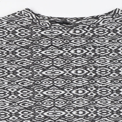 Womens UK Size 10 New Look Black Basic Button-Up