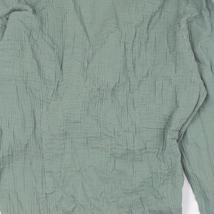 Heaven Womens Green Cotton Wrap Dress Size S V-Neck Tie - Beach Wear