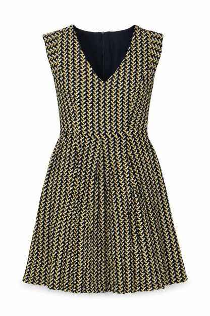 Louche Womens Multicoloured Viscose A-Line Size 10 V-Neck Zip - Pockets