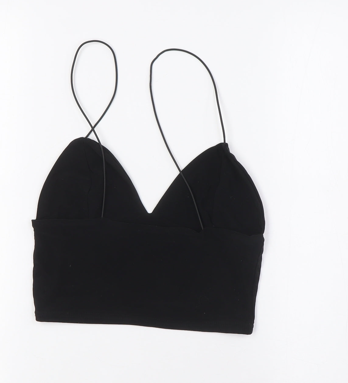 Womens UK Size 8 PRETTYLITTLETHING Black Cropped Blouse