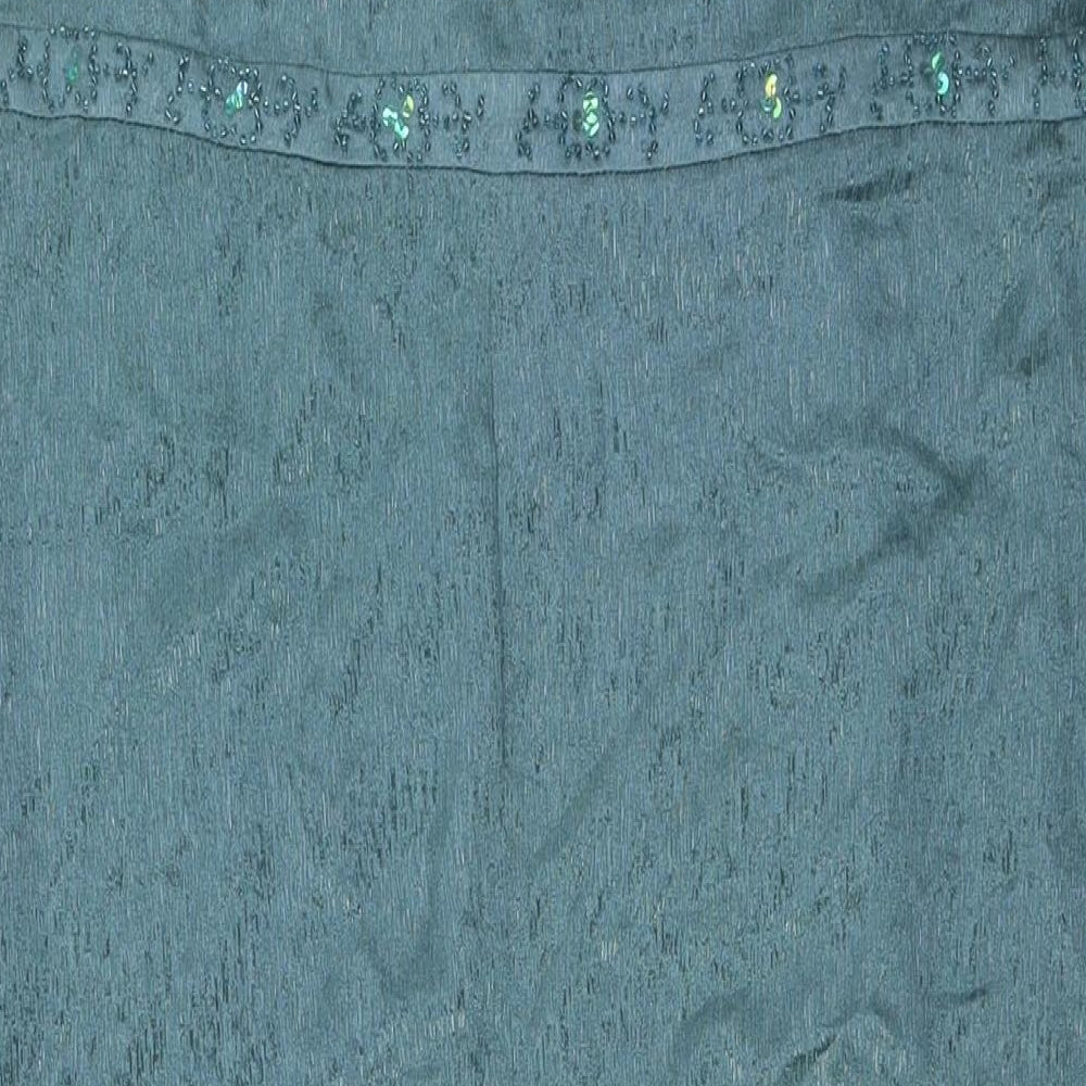 Klass Womens Green Polyester A-Line Size 20 V-Neck Zip - High Empire