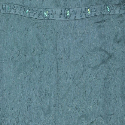 Klass Womens Green Polyester A-Line Size 20 V-Neck Zip - High Empire