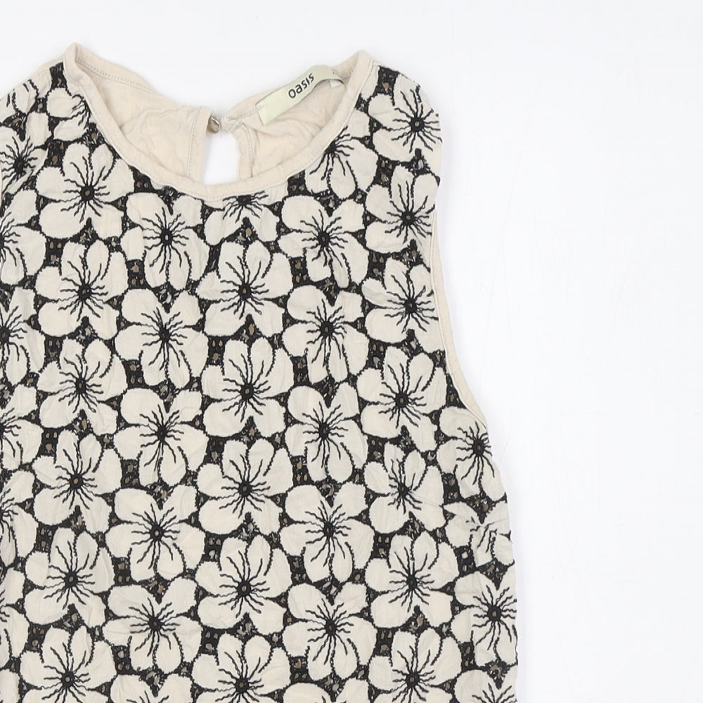 Womens UK Size XS Oasis Beige Basic Blouse