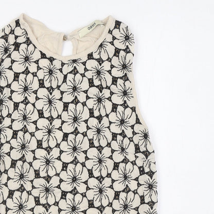 Womens UK Size XS Oasis Beige Basic Blouse