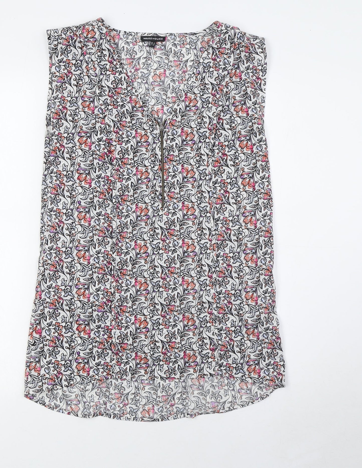 Womens UK Size 8 Warehouse Multicoloured Basic Blouse