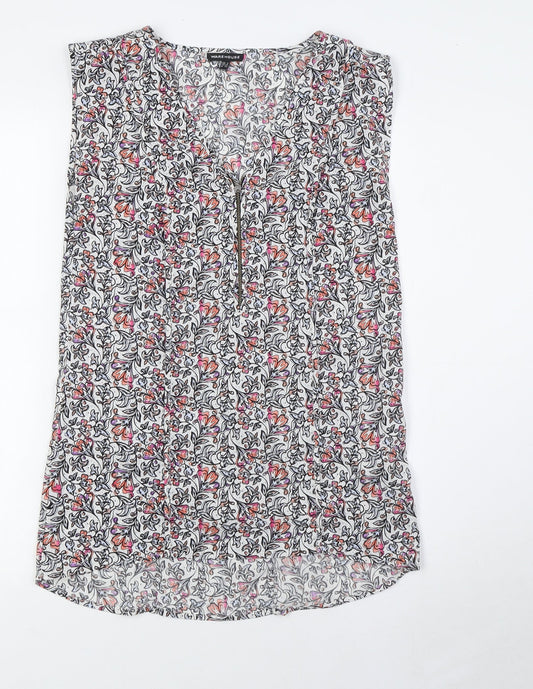 Womens UK Size 8 Warehouse Multicoloured Basic Blouse
