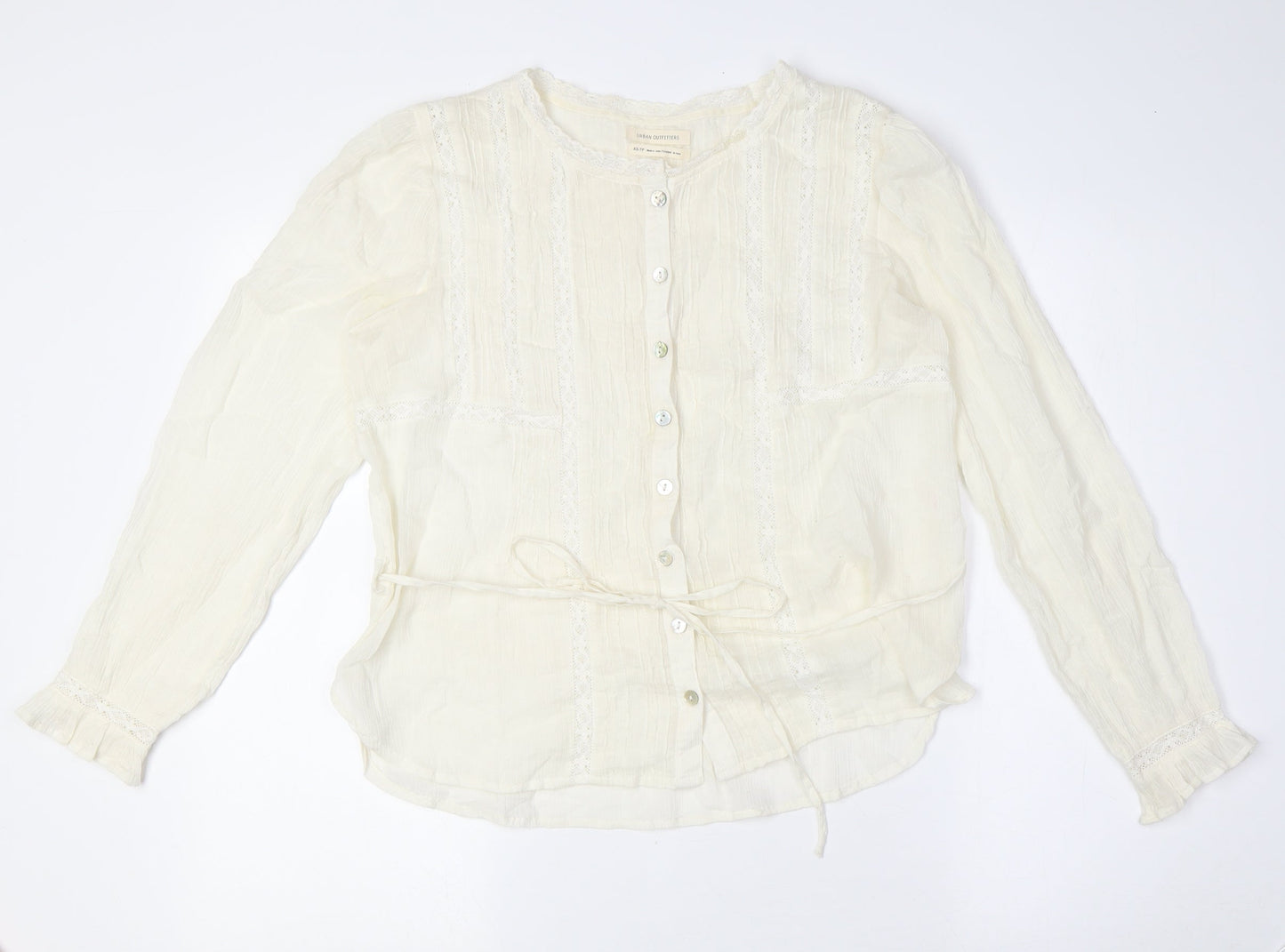 Womens UK Size XS Urban Outfitters Ivory Basic Blouse