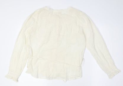 Womens UK Size XS Urban Outfitters Ivory Basic Blouse