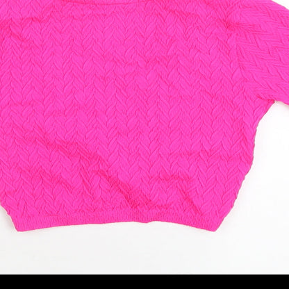 Womens UK Size XS Dunnes Stores Pink Cropped T-Shirt