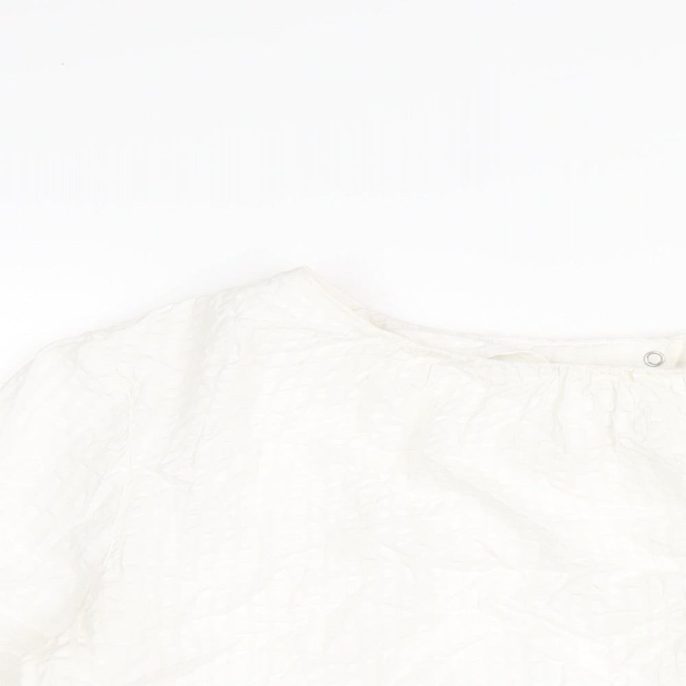 Womens UK Size 12 H&M White Basic T-Shirt
