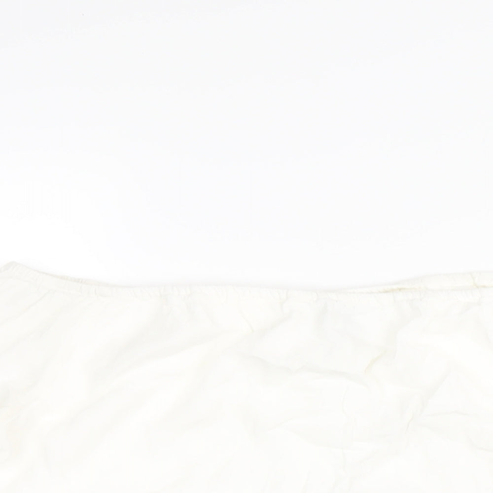 FOREVER 21 Womens White Viscose Basic T-Shirt Size M Off the Shoulder