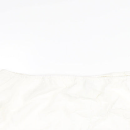 FOREVER 21 Womens White Viscose Basic T-Shirt Size M Off the Shoulder