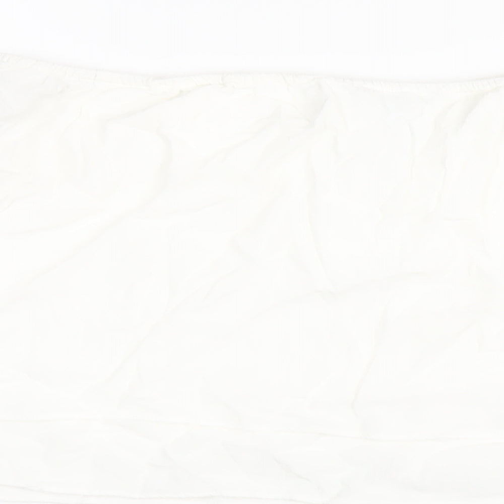 FOREVER 21 Womens White Viscose Basic T-Shirt Size M Off the Shoulder