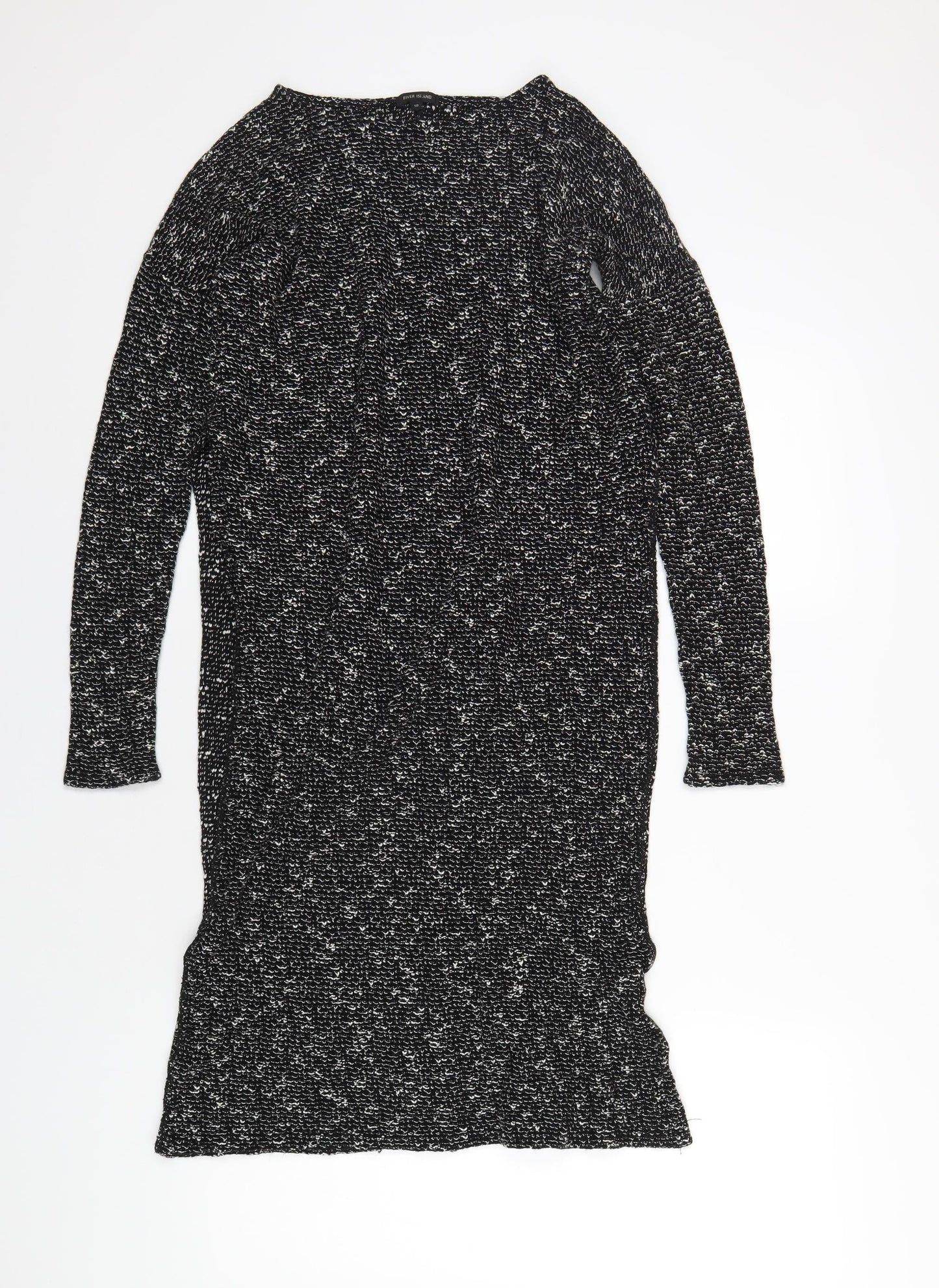 Womens UK Size 10 River Island Black Basic T-Shirt