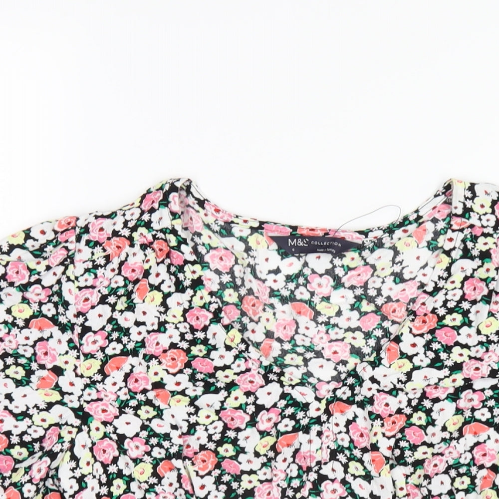 Womens UK Size 6 Marks and Spencer Multicoloured Basic Blouse