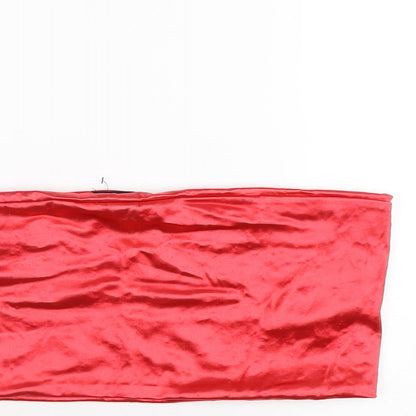 Womens UK Size 14 Topshop Red Cropped T-Shirt