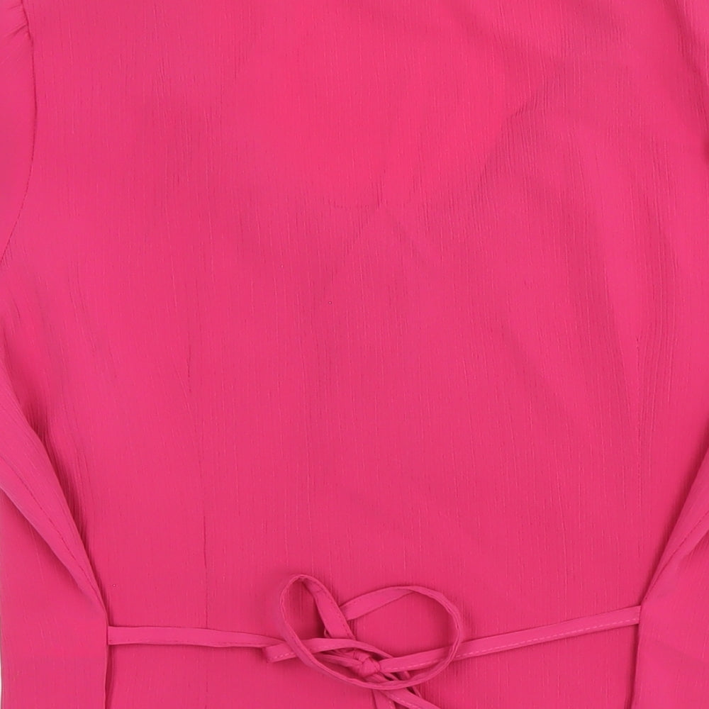 Womens UK Size 16 Classic Pink Basic Button-Up
