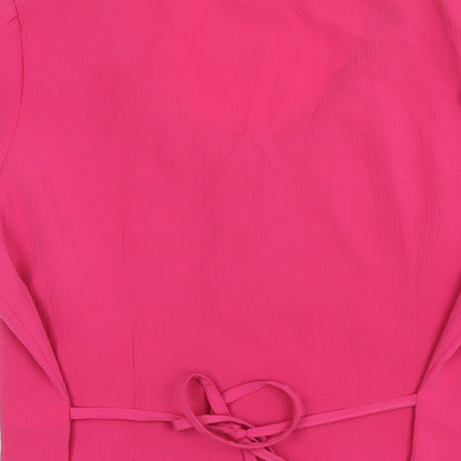 Womens UK Size 16 Classic Pink Basic Button-Up