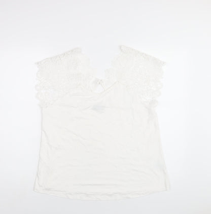 Womens UK Size XL Klass White Basic T-Shirt