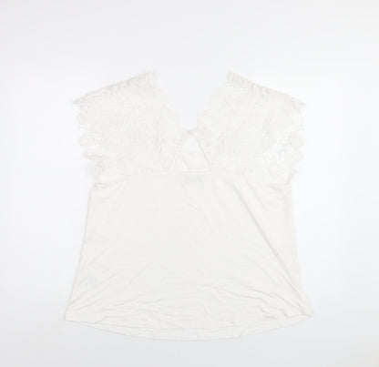 Womens UK Size XL Klass White Basic T-Shirt
