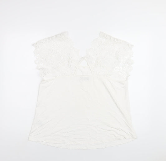 Womens UK Size XL Klass White Basic T-Shirt