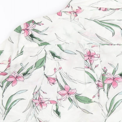 Womens UK Size 12 Classic White Basic Button-Up