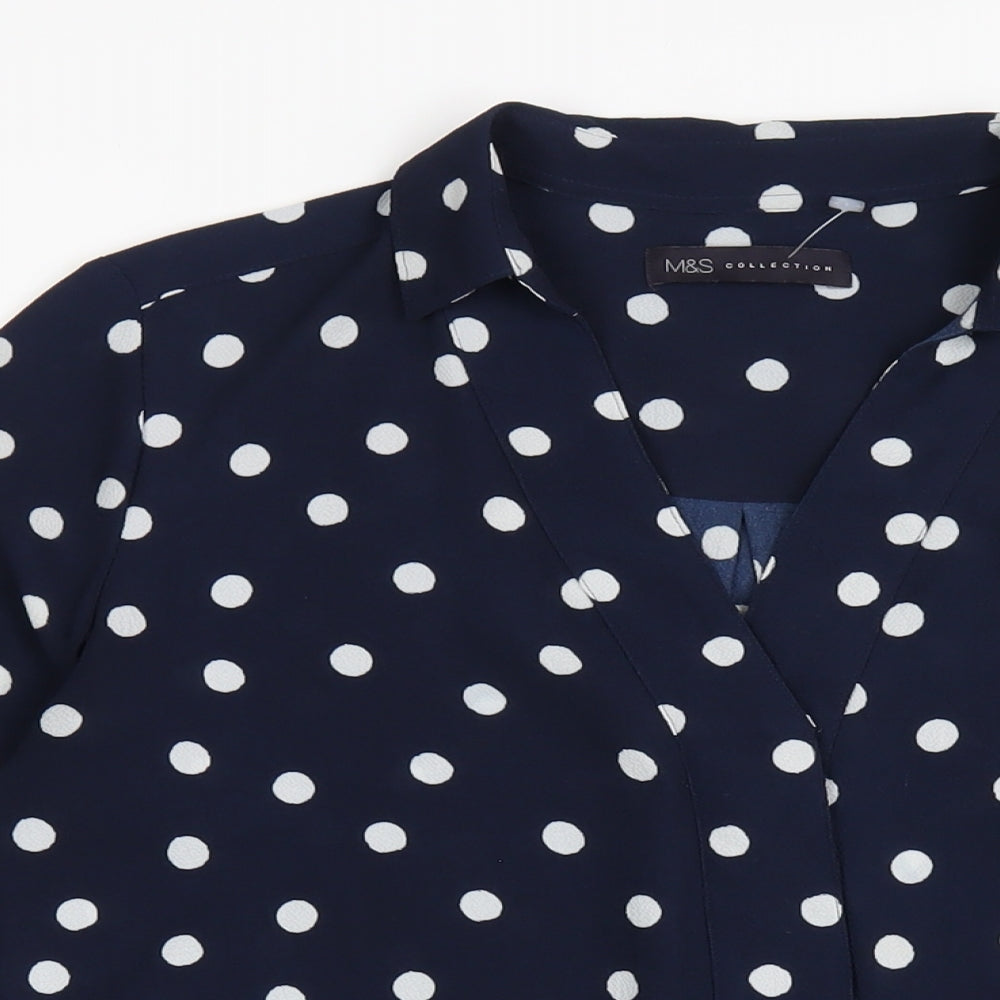Womens UK Size 8 Marks and Spencer Blue Basic Blouse