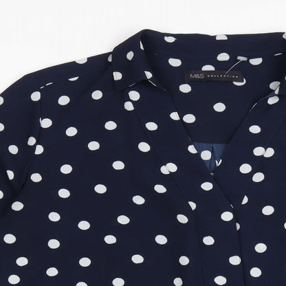 Womens UK Size 8 Marks and Spencer Blue Basic Blouse